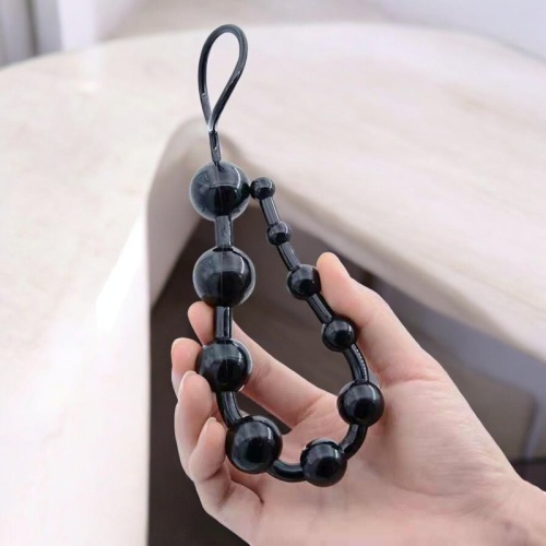 Anal Ve Vajinal 25 Cm Sıralı Jel Zevk Topları Anal Plug Mor