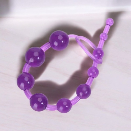 Anal Ve Vajinal 25 Cm Sıralı Jel Zevk Topları Anal Plug Mavi