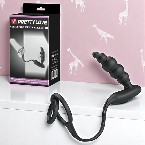 Pretty Love 12 Titreşimli Stimülatör Tasarım Harikası Penis Halkası Ve Anal Plug