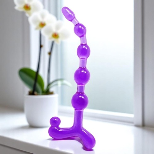 Bendy 22.5cm Sıralı Anal Vajinal Top Anal Plug Tıkaç Açıcı Mor