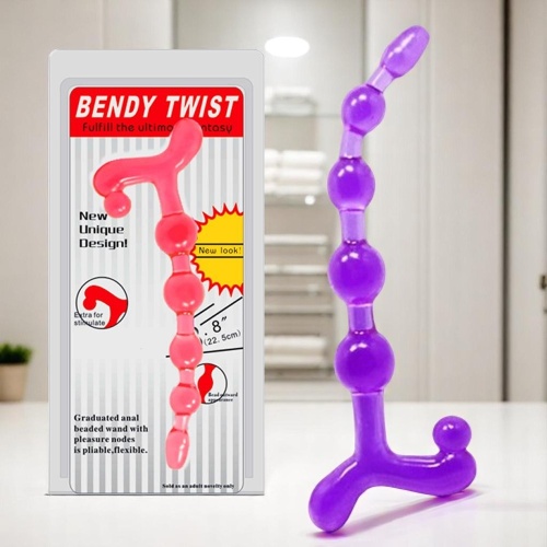 Bendy 22.5cm Sıralı Anal Vajinal Top Anal Plug Tıkaç Açıcı Mor