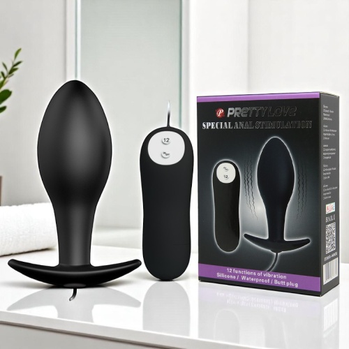 12 Titreşimli Kumandalı Vibratör Zenci Penis Anal Plug Stimülatör