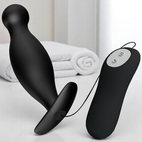 12 Titreşimli Kumandalı Anal Vibratör Zenci Anal Plug Stimülatör