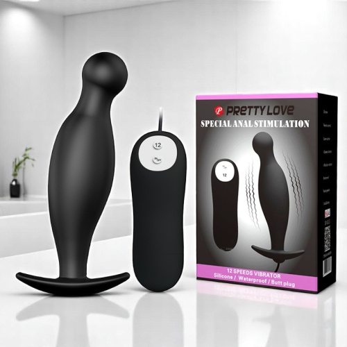 12 Titreşimli Kumandalı Anal Vibratör Zenci Anal Plug Stimülatör