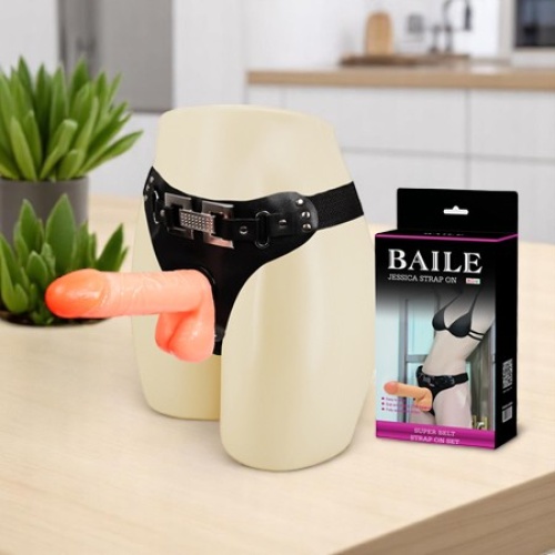 Baile Harness 18CM Belden Bağlamalı Realistik Protez Strapon Penis