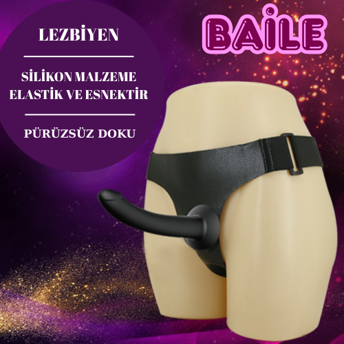 15 CM Belden Bağlamalı Realistik Siyah Zenci Protez Penis