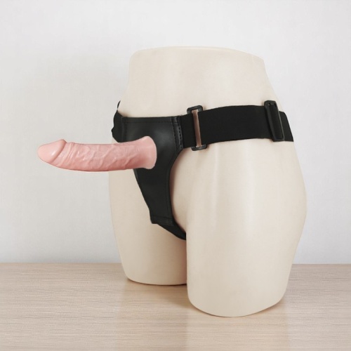 İçi Boş 16 CM Titreşimli Belden Bağlamalı Realistik Penis Strapon