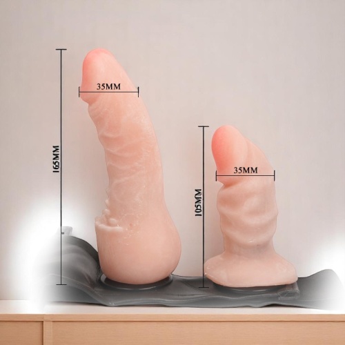 Baile Çift Taraflı İkili Belden Bağlamalı Anal Plug ve Dildo Penis