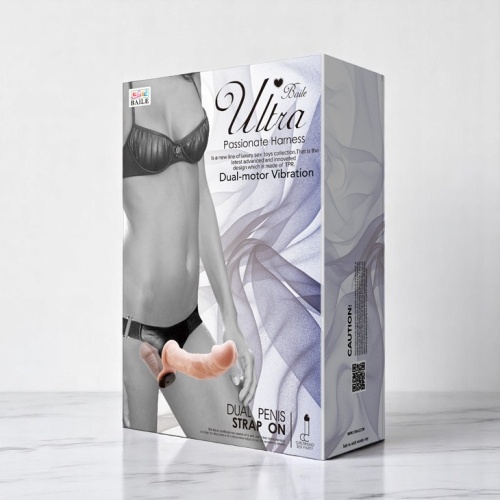 Dual 18 CM Çift Taraflı Belden Bağlamalı Titreşimli Penis Strapon