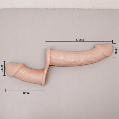 Dual 18 CM Çift Taraflı Belden Bağlamalı Titreşimli Penis Strapon