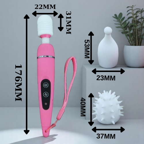 3 Başlıklı Titreşimli AV Massager Klitoral Vibratör Mastürbatör