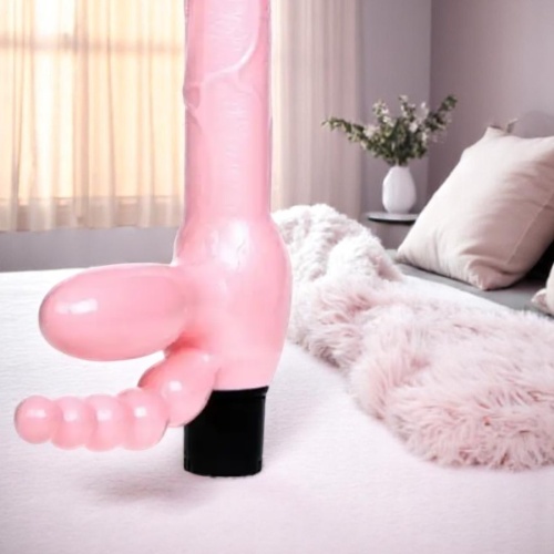 Çift Taraflı Strapon Belden Bağlamalı G-Spot Vibratör Anal Plug