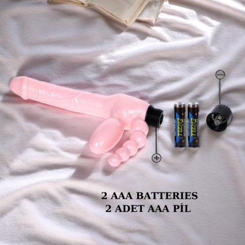 Çift Taraflı Strapon Belden Bağlamalı G-Spot Vibratör Anal Plug