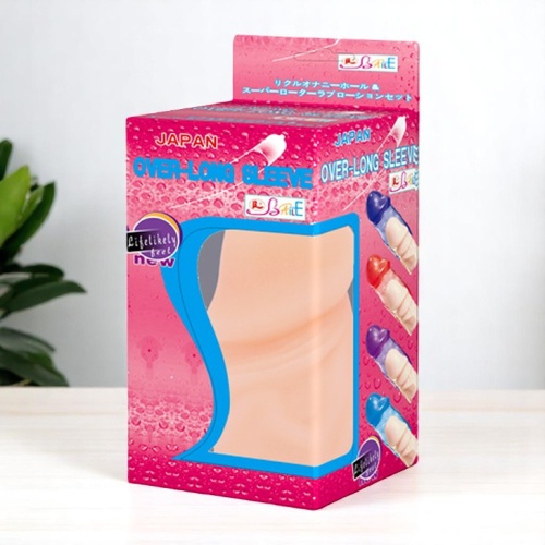 Over Long Sleeve 3CM Dolgulu Uzatmalı Prezervatif Penis Kılıfı