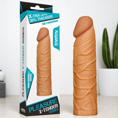 X-LARGE Dolgulu Realistik Penis Kılıfı Uzatmalı Prezervatif Dildo