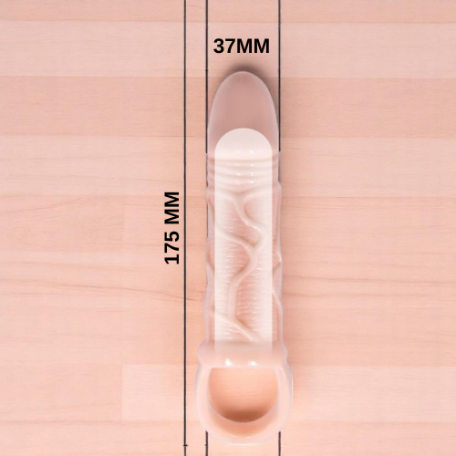 Pretty Love Breyden 18 CM Uzatmalı 3 CM Dolgulu Testis Halkalı Penis Kılıfı