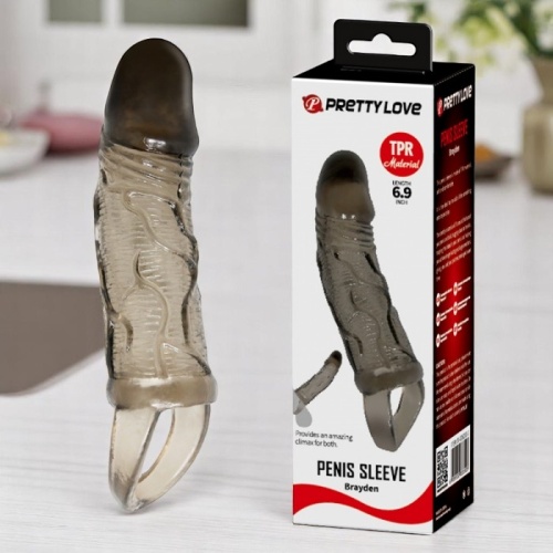 Pretty Love Titreşimli Penis Kılıfı 3cm Dolgulu Uzatmalı Prezervatif Vibratör