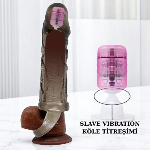 Pretty Love Titreşimli Penis Kılıfı 3cm Dolgulu Uzatmalı Prezervatif Vibratör