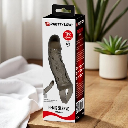Pretty Love 2cm Dolgulu Zenci Penis Kılıfı Uzatmalı Prezervatif Dildo