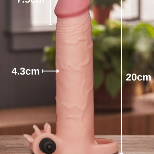 LOVETOY X-TENDER Realistik 20 cm Titreşimli Uzatmalı Penis Kılıfı Halka