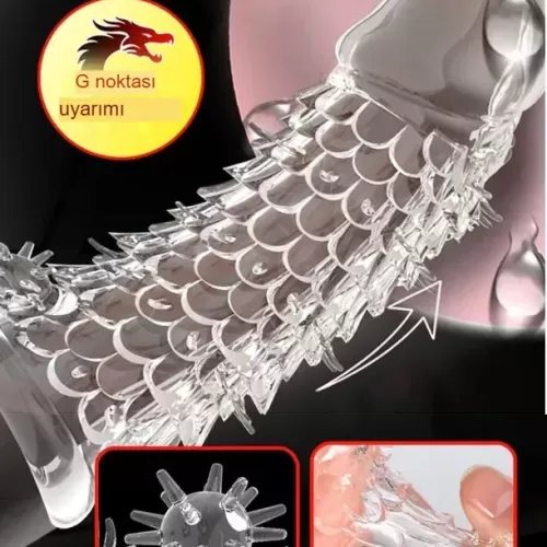 Kabartmalı Kristal Görünümlü Güçlü Uyarıcı Peni Kılıfı