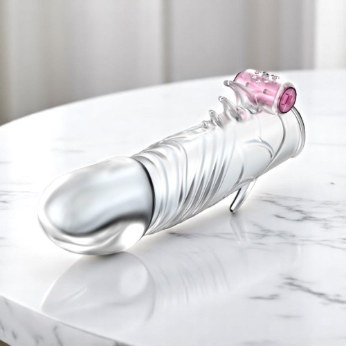 Baıle Güçlü Titreşimli Silikon Penis Kılıfı Prezervatif Çatal Vibratör