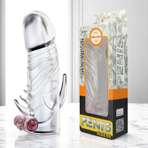 Baıle Güçlü Titreşimli Silikon Penis Kılıfı Prezervatif Çatal Vibratör