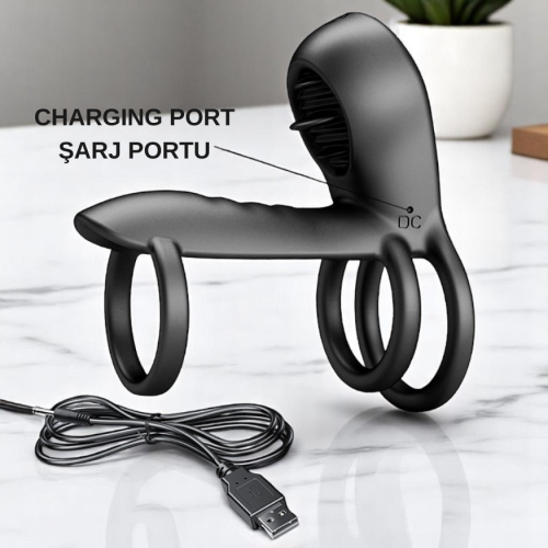 Pretty Love  Usb Şarjlı 12 Titreşimli ve G Noktası Uyarıcılı Penis Halkası