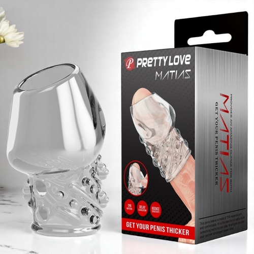 Pretty Love Tırtıklı Ucu Açık Güçlü Penis Kılıfı Şeffaf