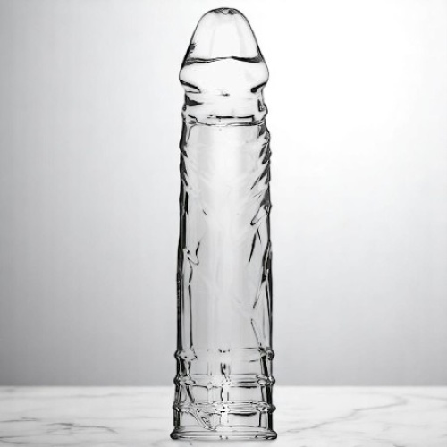 Sleeve Damarlı Dolgulu 4cm Uzatmalı Şeffaf Silikon Penis Kılıfı