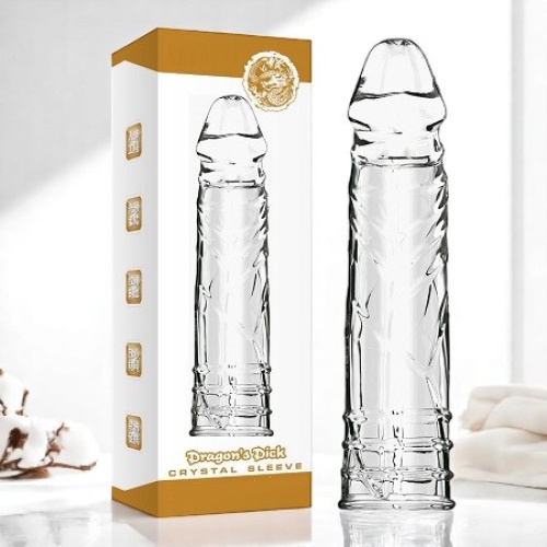 Sleeve Damarlı Dolgulu 4cm Uzatmalı Şeffaf Silikon Penis Kılıfı