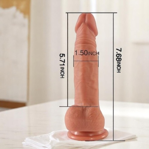 Sean 20 CM Yeni Nesil Çift Katmanlı Vantuzlu Tam Realistik Penis