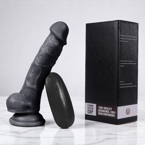 XS 17 CM Vantuzlu Titreşimli Realistik Vibratör Zenci Penis Dildo