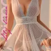 Gecelik Kadın Puantiyeli Şık Seksi Gösterişli Dekolteli