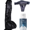 Belden Bağlamalı Kayganlaştırıcı Set Noctis 26,5cm Siyah Dildo No:63