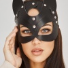 Siyah Fantezi Deri Maske Kedi Maske