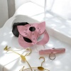 Deri Fantezi Maske Boyunluk Seti Pembe