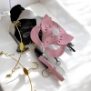 Deri Fantezi Maske Boyunluk Seti Pembe
