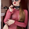 Deri Fantezi Maske Boyunluk Seti Siyah