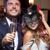 Fantazi Deri Siyah Zincirli Maske