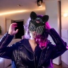 Fantazi Deri Siyah Zincirli Maske