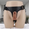 BAİLE 16 cm Yeni Nesil Belden Bağlamalı Çift Katmanlı İçi Dolu Titreşimli Strapon Penis