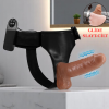 BAİLE 16 cm Yeni Nesil Belden Bağlamalı Çift Katmanlı İçi Dolu Titreşimli Strapon Penis
