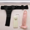 BAİLE 19 cm Yeni Nesil Belden Bağlamalı Çift Katmanlı İçi Dolu Titreşimli Strapon Penis