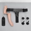 Dual 18 CM Çift Taraflı Belden Bağlamalı Titreşimli Penis Strapon