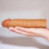X-LARGE Dolgulu Realistik Penis Kılıfı Uzatmalı Prezervatif Dildo