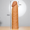 X-LARGE Dolgulu Realistik Penis Kılıfı Uzatmalı Prezervatif Dildo