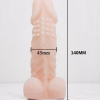 Studded Et Dokusunda Uzatmalı Testisli Realistik Penis Kılıfı