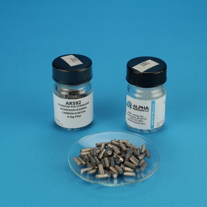 Hydrogen and Carbon in Titanium CRM (H=0.0290% C=0.0072%) - 0.25g Pin