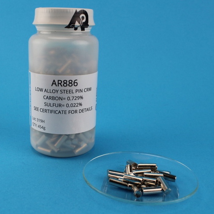 Carbon and Sulfur CRM (C= 0.729% S= 0.022%) - 1g Steel Pin